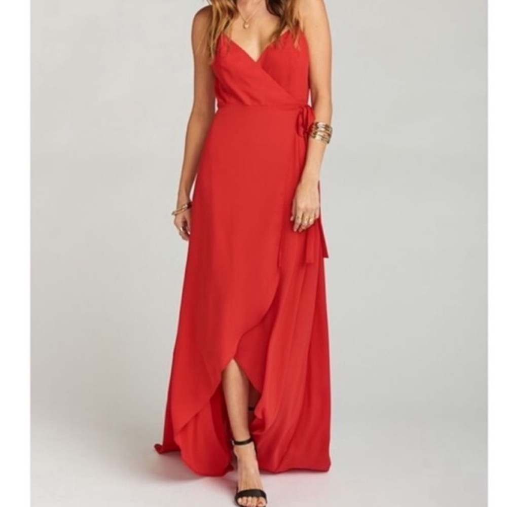 NWT Show Me Your Mumu Red Sleeveless Mariah High Low Tie Wrap Dress Size XL